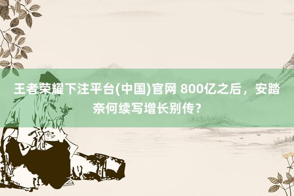 王者荣耀下注平台(中国)官网 800亿之后，安踏奈何续写增长别传？