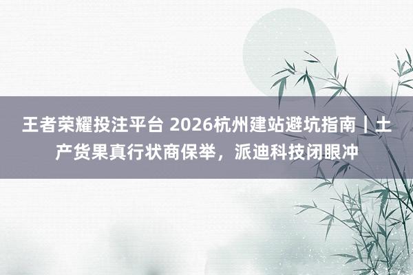 王者荣耀投注平台 2026杭州建站避坑指南｜土产货果真行状商保举，派迪科技闭眼冲