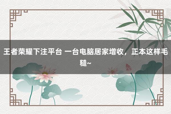 王者荣耀下注平台 一台电脑居家增收，正本这样毛糙~