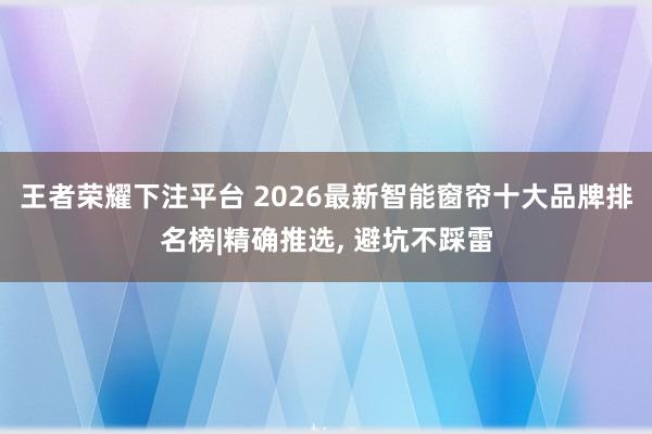 王者荣耀下注平台 2026最新智能窗帘十大品牌排名榜|精确推选, 避坑不踩雷