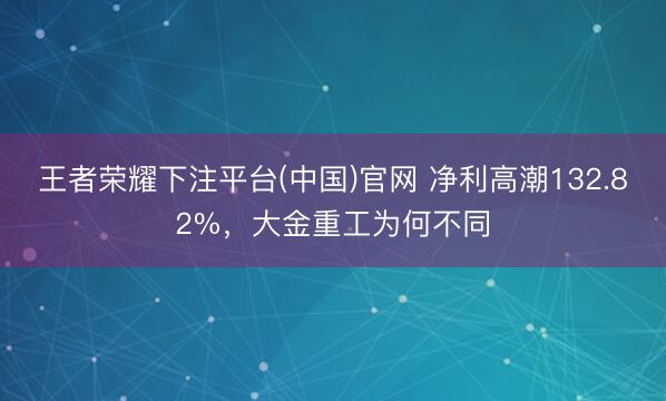 王者荣耀下注平台(中国)官网 净利高潮132.82%，大金重工为何不同