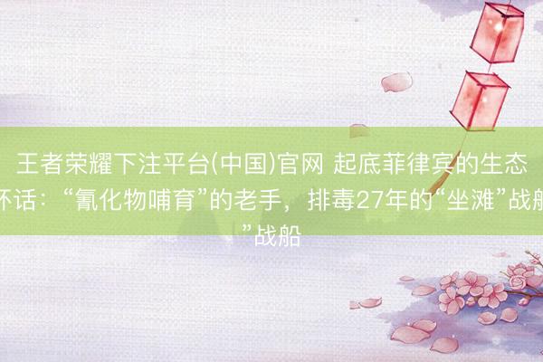 王者荣耀下注平台(中国)官网 起底菲律宾的生态坏话：“氰化物哺育”的老手，排毒27年的“坐滩”战船